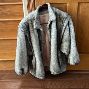 Sportowne vintage jacket faux fur